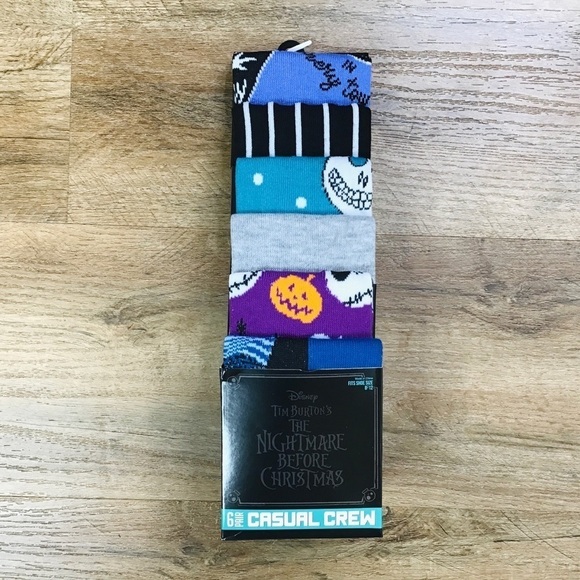 6 Pairs Socks Disney A Nightmare Before Christmas Crew Unisex Pack - Picture 1 of 6